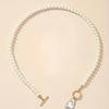 Multi-layer baroque imitation pearl necklace collarbone chain bracelet set retro light luxury niche neck chain fashion