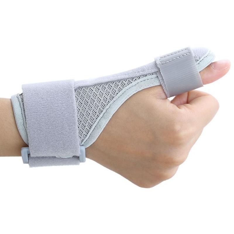 Polyester Wrist Guard Grey Black Adjustable Protective Immobilizer For Thumb Splint Fractures Unisex
