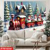 1pc2D flat, Christmas train and snowman background banner, suitable for Christmas, New Year, winter party, no power required wsj