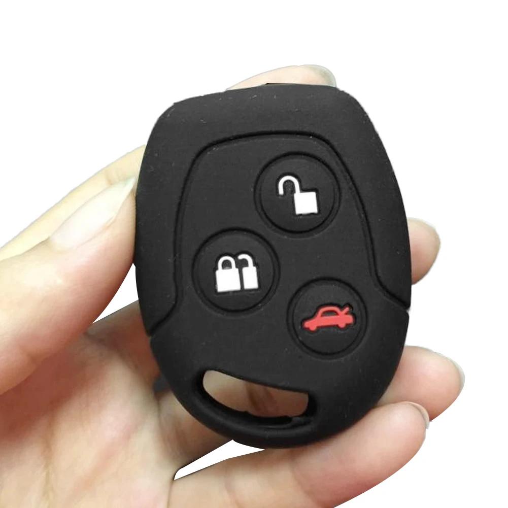 3 Tasten Auto Schlüsselhülle Abdeckung Fernbedienung Halter Fob Silikon Für Ford MONDEO FIESTA FOCUS C-MAX S-MAX TRANSIT KA GALAXY