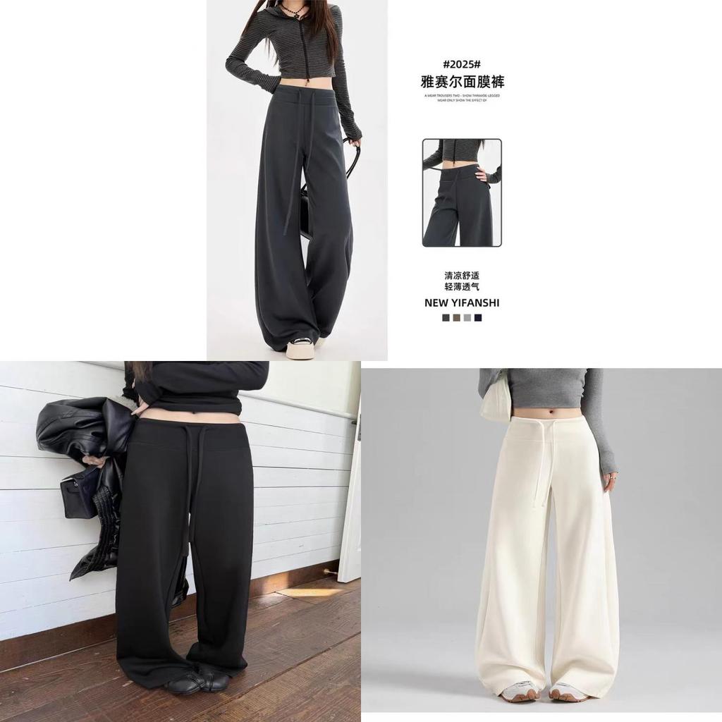 Relaxed Fit Womens Wide Leg Pants With Stretch Fabric For Casual Daywear