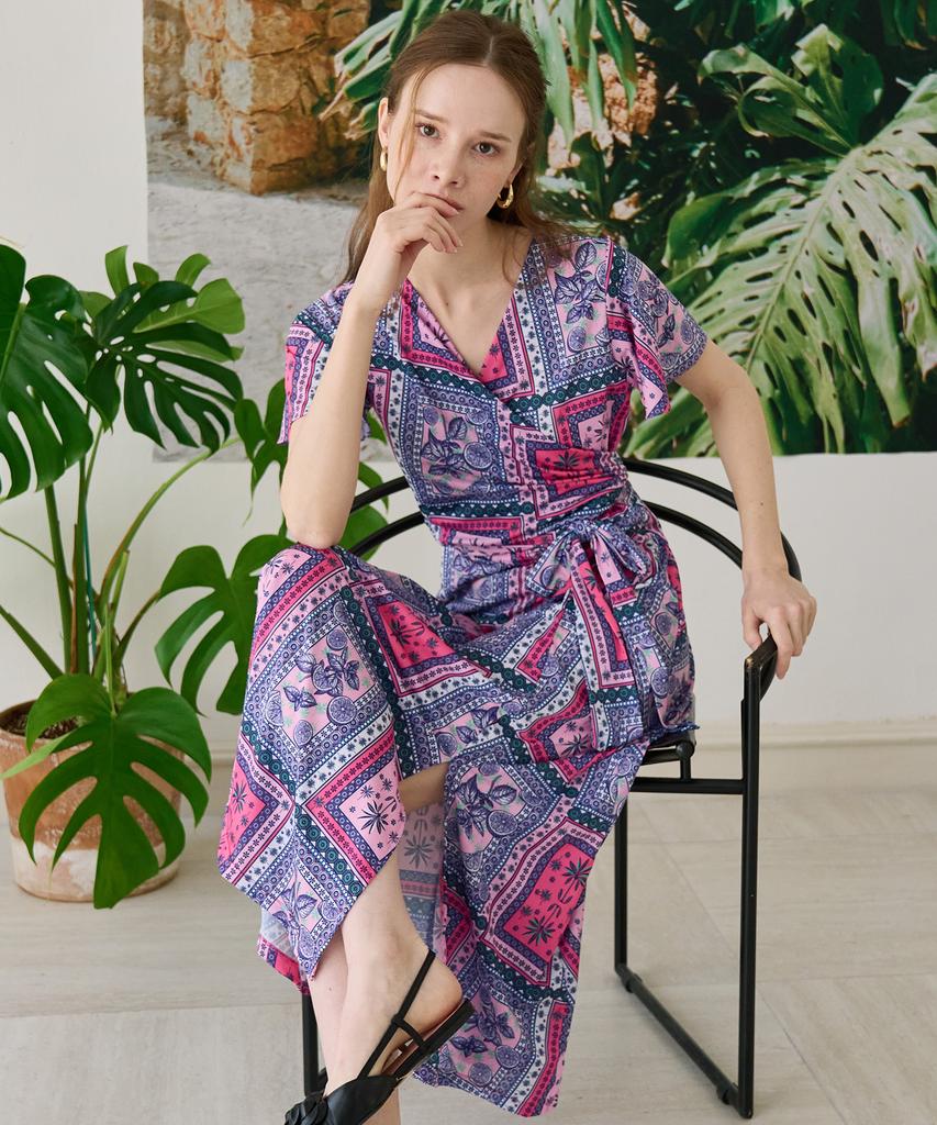 Bonide Mesh Cool Wrap Dress Fer Pink