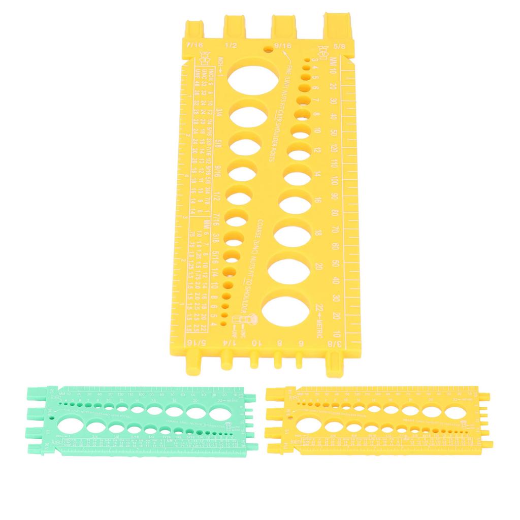 Bolt Measuring Tool Plastic Integrated Portable Inch and Millimeter Scale Nut Bolt Thread Gauge