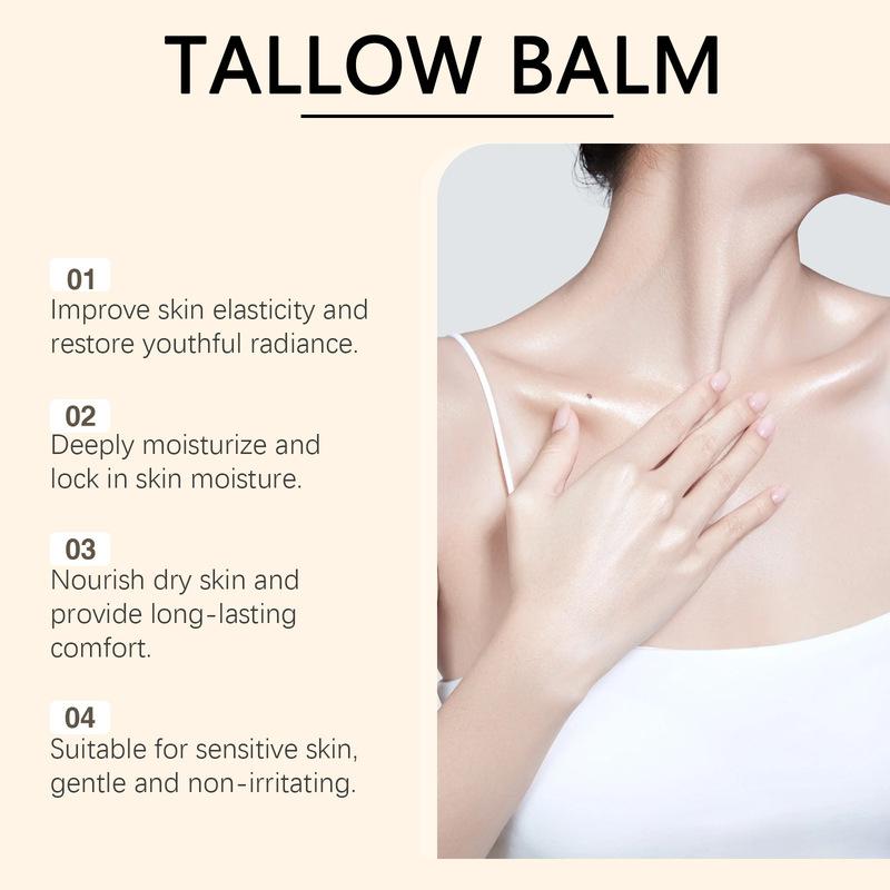 Natural Beef Tallow Skin Moisturizer Cream Deep Nourishing Hydration Repair Dry Rough Skin Gentle Face Body Skincare Balm