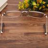 Reading Glasses Women Men Fold Portable Metal Frame Crystal Glass Square Vintage Anti-Scratch Ultralight Eyeglasses