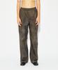 Tonsle Dirty Wash Elastic Waist Double Pleated Wide Pants Khaki