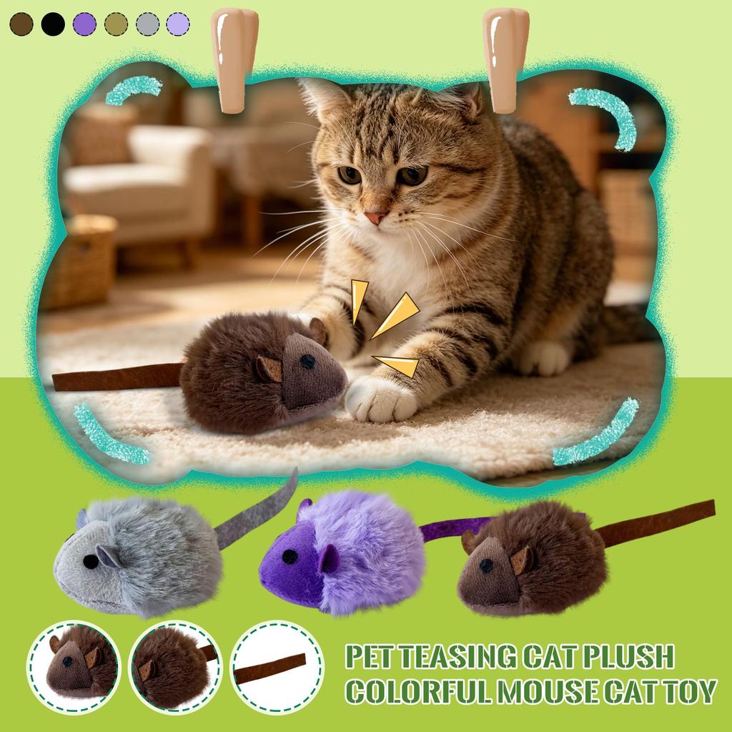 Plush Cat Toy Mouse Interactive Pet Toy with Sound Effect Soft Stuffed Animal for Cats Chewing and Playing Entertainment