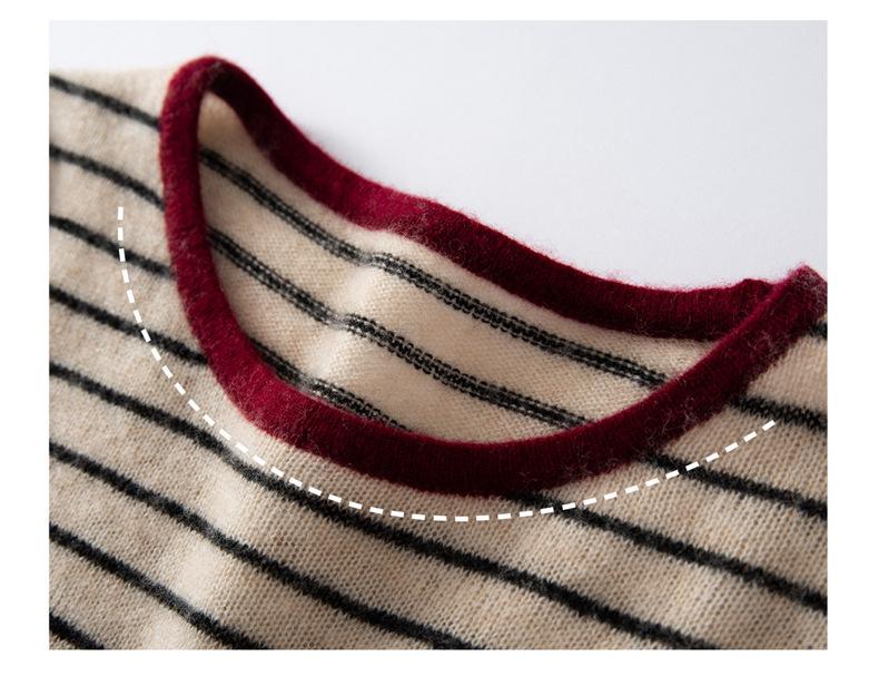 Women's Casual Versatile Cashmere Knit Pullover Sweater - Soft, Skin-Friendly, Slimming Loose Fit for Layering