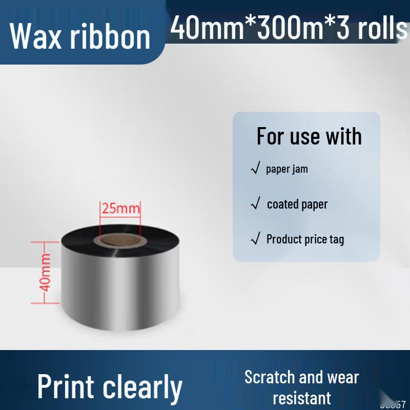 Matte Silver Carbon Ribbon for Barcode Label Printing: Wax, Resin, Mixed Base, 110mm x 300m