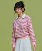 CHASECULT Women'S Striped Open Collar T-Shirt-Farg5166B0P