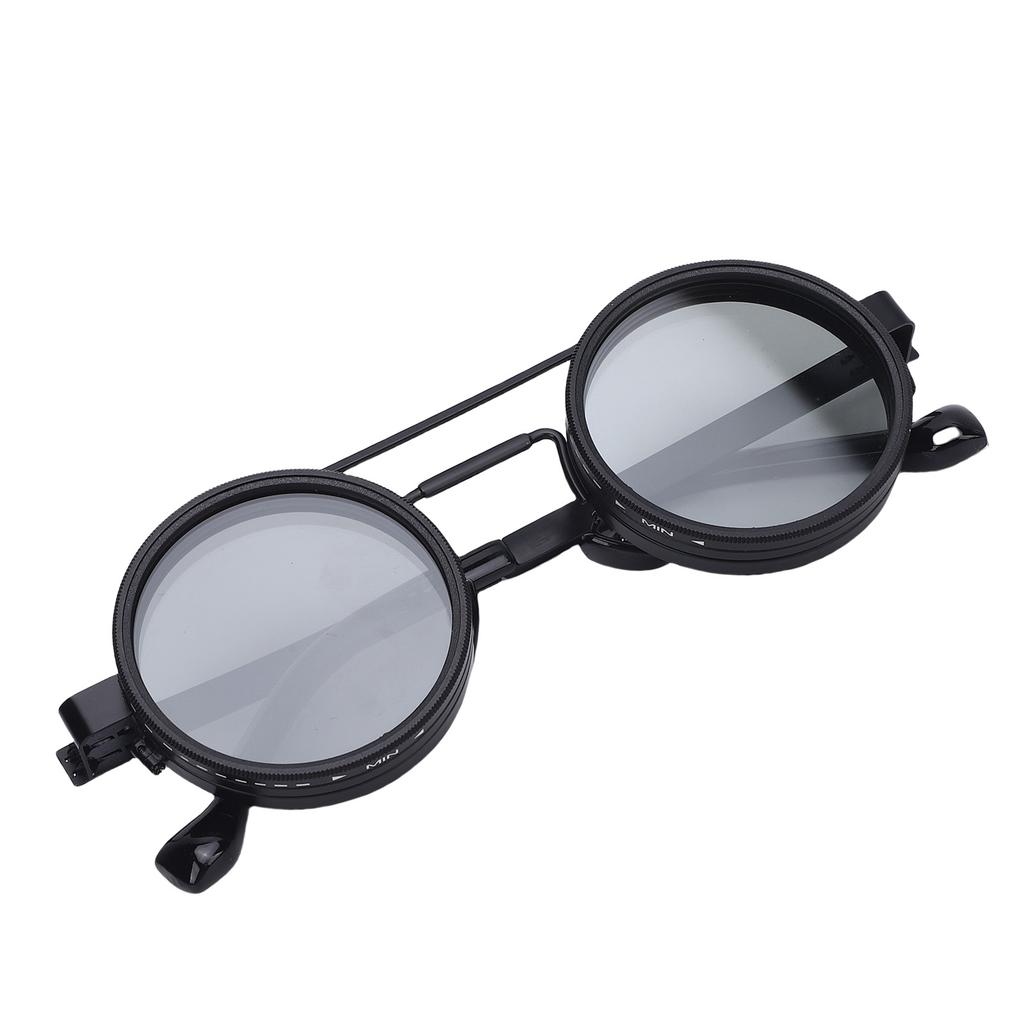 Adjustable Tint Sunglasses 9 Gears ND2-400 Round Polarized Sunglasses for Outdoor Adventures