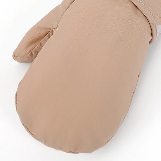 1 Pair Kids Gloves Waterproof Winter Ski Gloves Soft Fleece Lining Windproof Adjustable Strap Solid Color Threaded Gloves