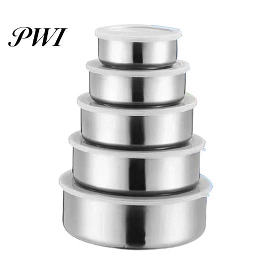 Leak-proof Food Storage 5Pcs Box Stainless Steel Containers with Easy To Clean Snack Container Leak-Proof Lids Reusable Crisper Bowl for Home 5pcs