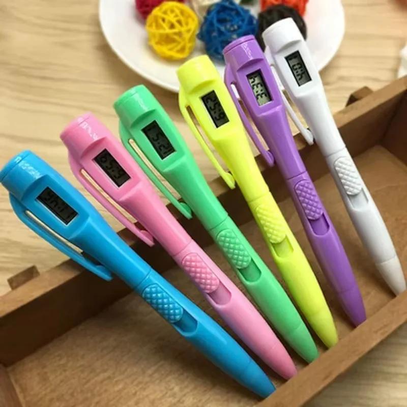 Creative Electronic Watch Ball for Office Clock Test School Students Supplies Blue Ballpoint Korean Stationery Pens for Writing