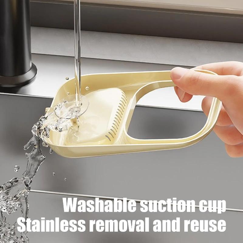 Sink Basket With Suction Cup Drainer & Storage Rack Kitchen Sink Filter Basket For Waste Clog Prevention Fruit Vegetable Washing