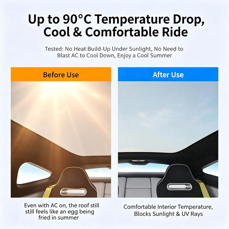 Car Sunroof Insulation Roof Visor For Volkswagen VW Tiguan 5N 2010~2017 16 Anti-UV Electrostatic Adsorption Sky Curtain Sunshade