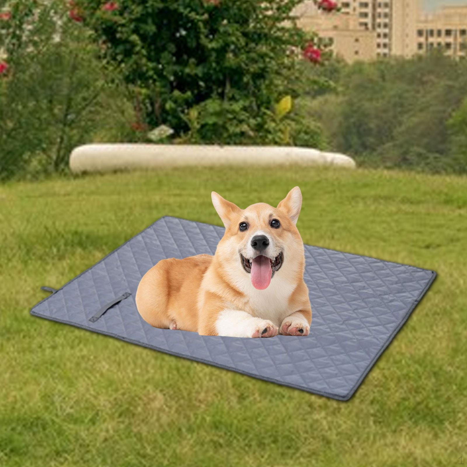 

Foldable Pet Door Pad Indoor Waterproof Playmat for Furniture Protection Scratch Resistant M Beige
