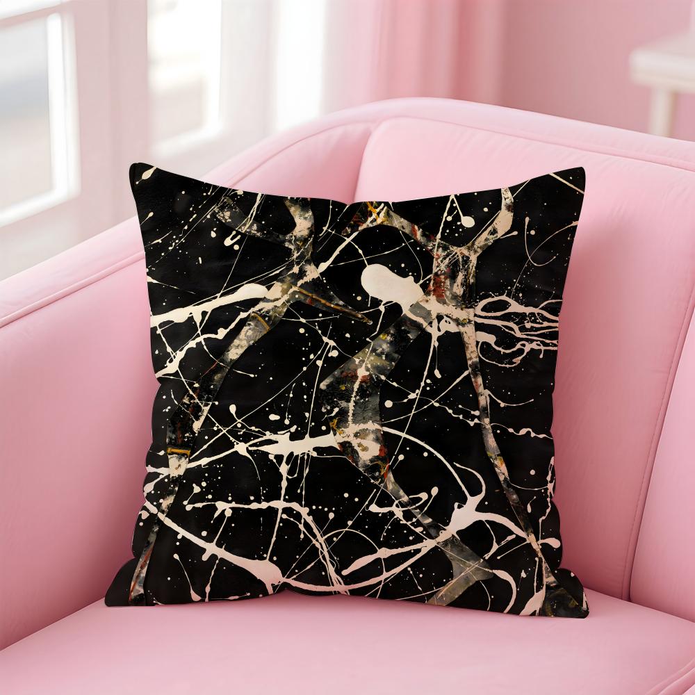 PPollock Cushion Cover Pillow Case Soft Friendly Fabric Concealed Zipper