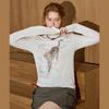COOLHUT American Vintage Leopard Print Loose Long-Sleeve T-Shirt