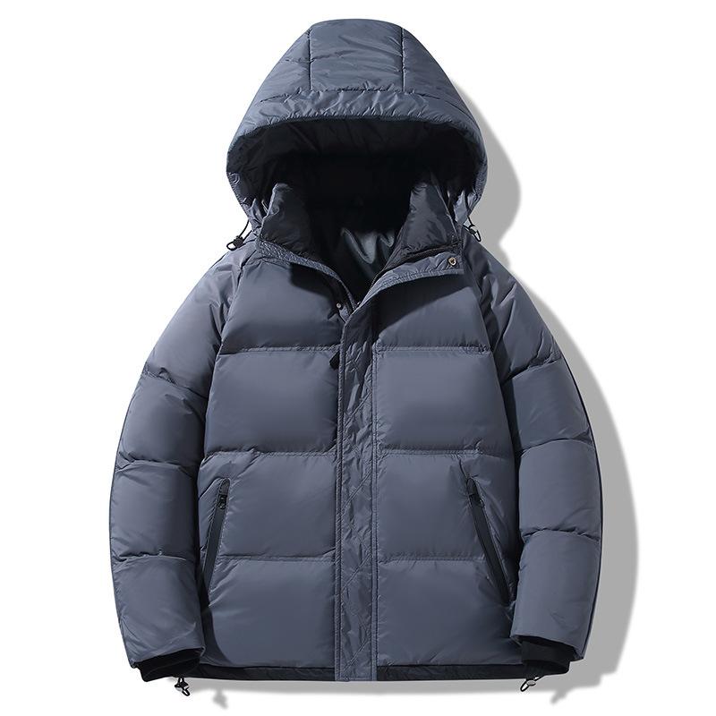 Down jacket men's autumn and winter new men's thickened warm loose trendy bread jacket casual hooded men's down jacket