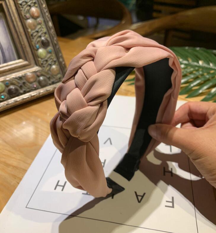 New Fashion DIY Multiple knots Hairbands For Women Ladies High-end Hair Band Wide Side Winter Hair Accessories