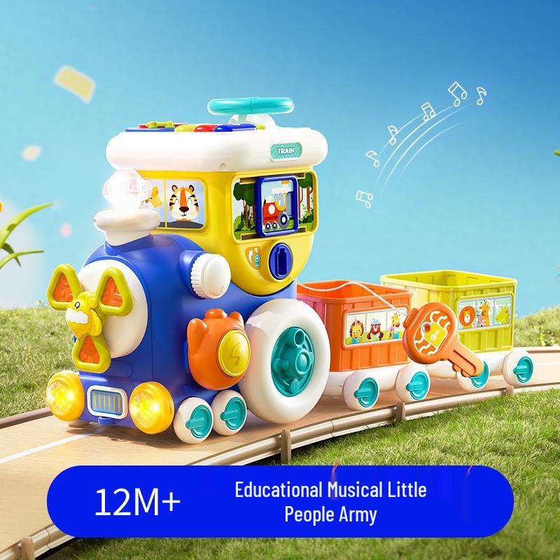 Multifunctional Baby Educational Train: Musical Busy Box and Shape Matching Toy
