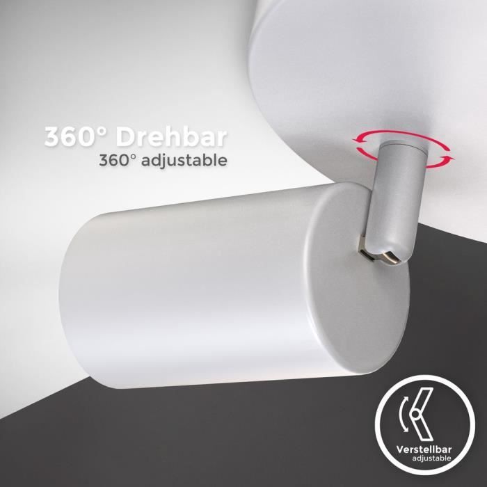 LED Ceiling Light - B.k.licht - 3 Lights - Round - Swiveling - Gu10 - Matte White