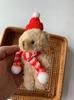 Lovely Cartoon Bear Doll with Christmas Scarf Hat Cake Decoration Plush Animal Stuffed Toy for Kid Girls Children Gift