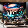 Interstellar Waterfall Galaxy Fluorescent Tapestry Dive into the UniverseUV tapestry wall hanging bedroom home party decoration
