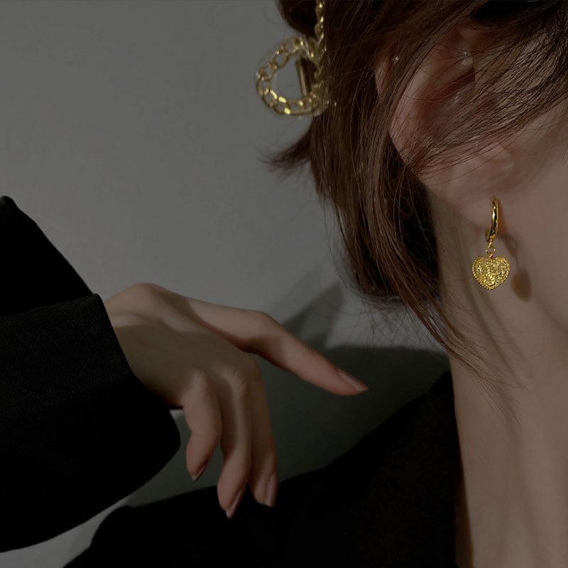 Heart High-end Temperament Earrings Trendy Elegant Lady's Classic Accessories Fashion 100% Match Goddess Style Daily Casual Jewelry