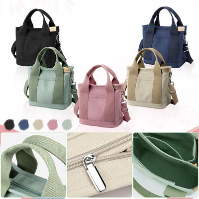 New Large Capacity Multi-Pocket Handbag Women's Canvas Tote Purses Crossbody Bag Vintage Tote Bags For School