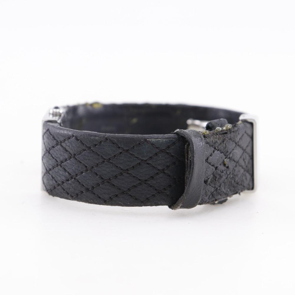 Chanel Matelasse Watches H0009 blackDial Stainless Steel/leather Quartz Analog Display Women Used