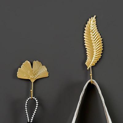 1pc Wall Mounted Hanger Iron Leaf Hook Wall Door Hook Towel Rack Clothes Coat Hanger Bathroom Hooks for Wall Coat Hat Wardrobe