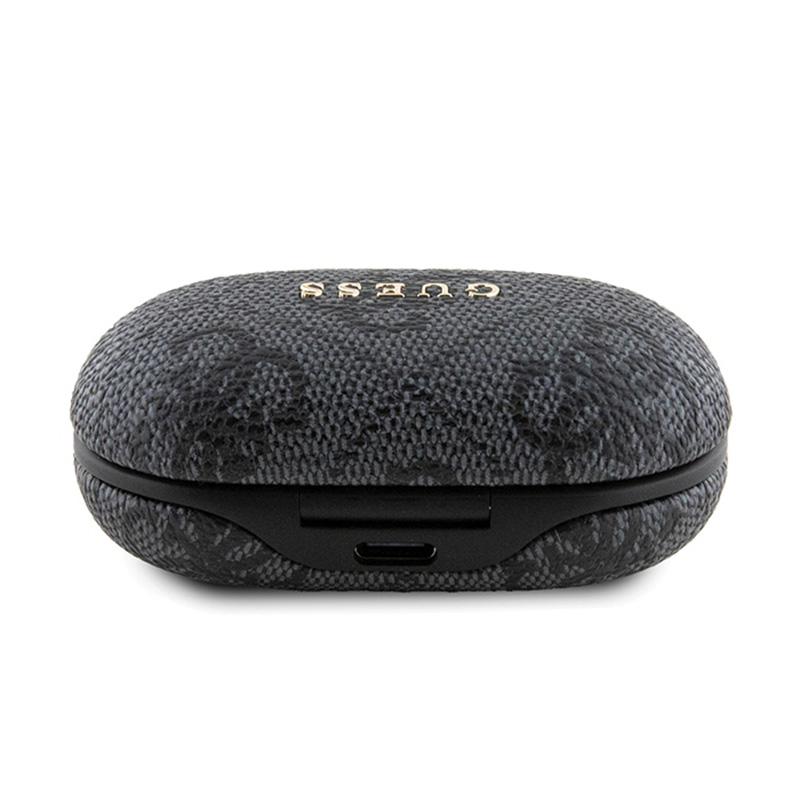 Guess 4G Metall Logo - Bluetooth TWS Kopfhörer ENC + Ladecase (Schwarz)