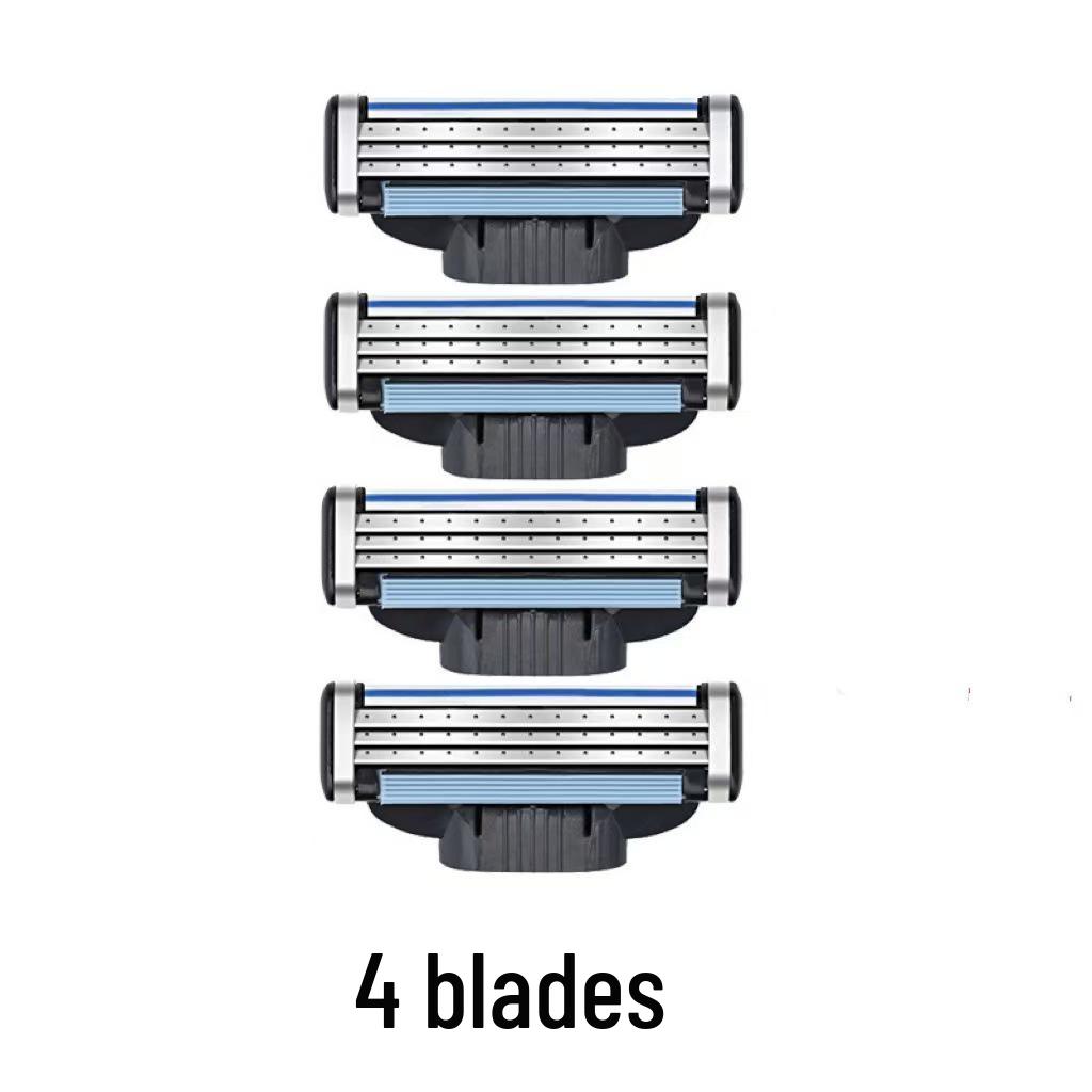 Triple Blade Manual Men's Shaver Head - Traditional 3-Layer Razor Head