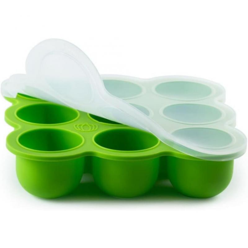 4 pcs Silicone Baby Food Storage Container, Silicone Moulds with Lid for Baby Food, Ice Cubes, Sweets and Chocolate (Random Colour, 9 x 75 ml)