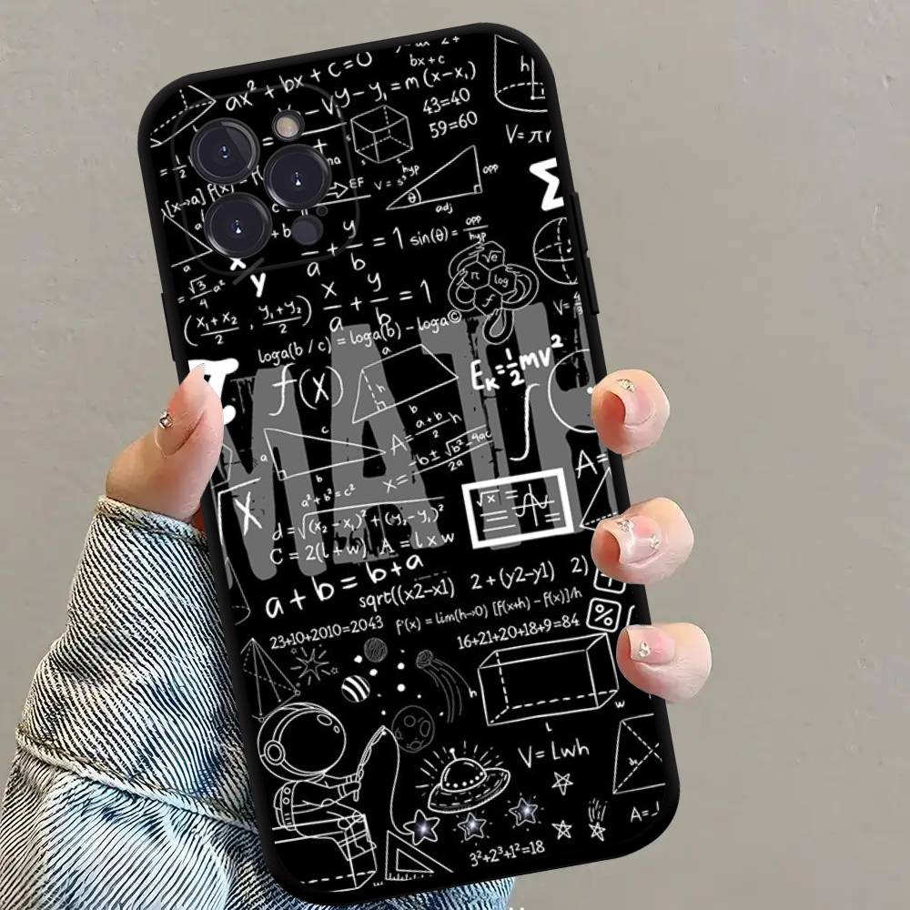 

Physics Chemical Mathematics Anime Black Soft Silicone Phone Case For Iphone17 Air 16 15 14 13 12 11 Mini Pro Max Plus iPhone 17 pro