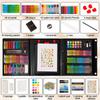 KINSPORY 290-Piece Kids Art Set with Dual-Sided Easel, Colored Pencils/Markers/Crayons/Watercolors, W150, Black