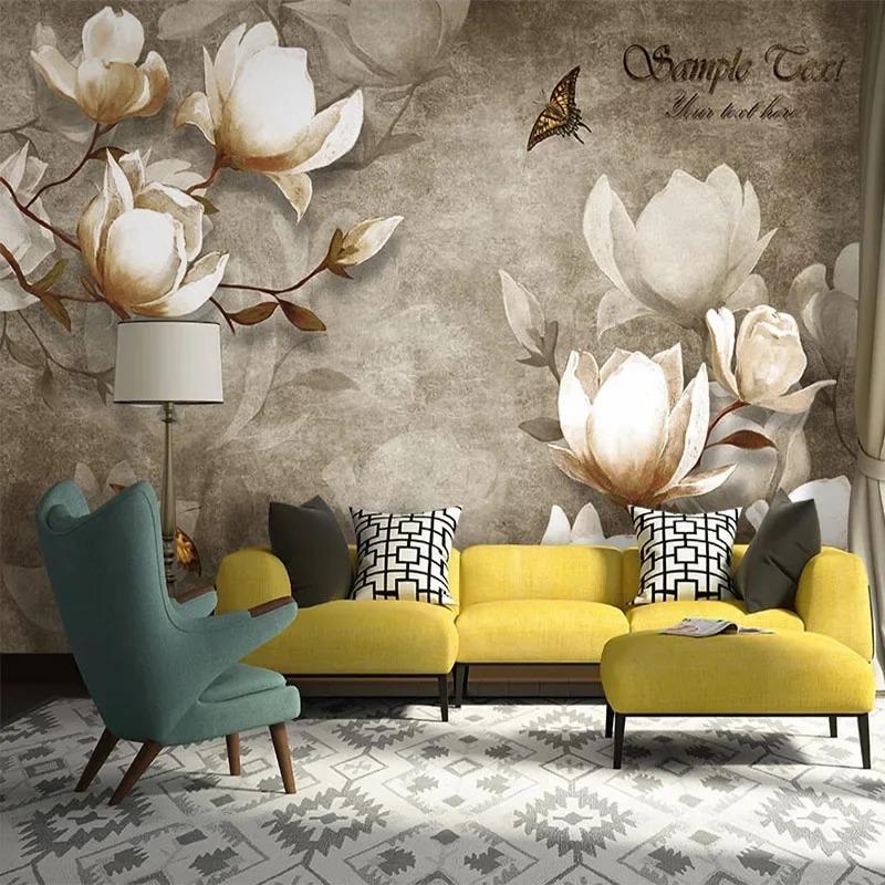 3D Fototapete Vintage Blumen Wandbilder Wohnzimmer Schlafzimmer Heimdekor Wandpapier
