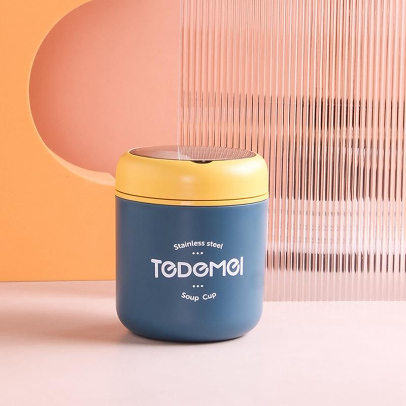 450ML Lebensmittel Thermobehälter Isolierter Suppenbecher Thermosbehälter Edelstahl Lunchbox Thermo Hält Heiß Für Schulkinder