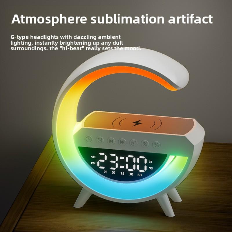 New Mini G Bluetooth Speaker Wireless Charger Alarm Clock Ambient Light Multi-Function Speaker