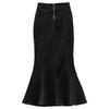 Korean Style High-Waist Denim Bodycon Midi Skirt with Slit