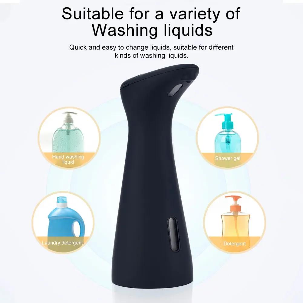 200ML  Automatic Soap Dispenser Battery White High Quality Abs Waterproof Hand Soap Sensor Bathroom Smart Wash Handpiece