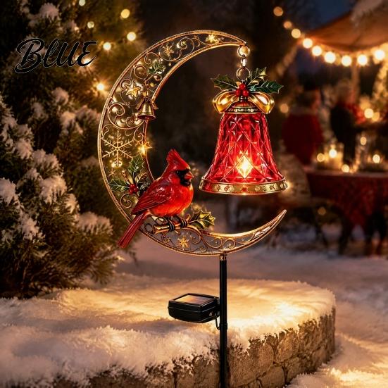 Unique Holiday Housewarming Gifts Solar Christmas Yard Stakes Light Nutcracker Soldier/Angel/Red Bird/Snowman Outdoor Garden Lamp Energy Efficient