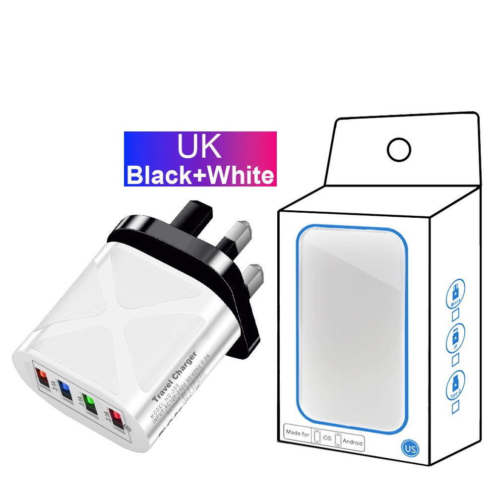 4-Port USB Travel Charger 5V/2.4A Fast Charge - AU/EU/UK/US Compatibility