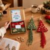Holiday Tree Fiber Craft Set for 2 Hanging Projects with Soft Cotton Cord, Wooden Star Toppers, Beads and Dowels