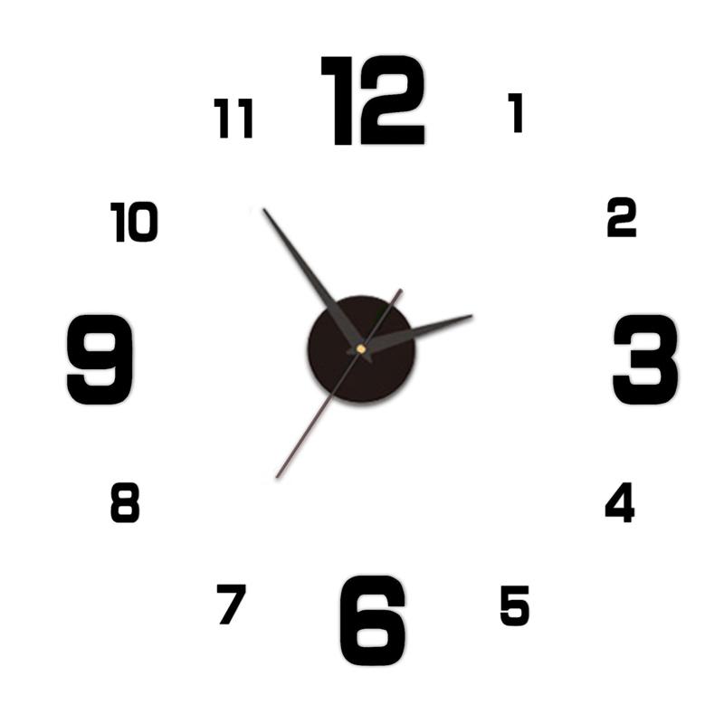 Creative Frameless DIY Wall Clock Wall Decal Home Silent Clock Living Room Office Wall Decoration