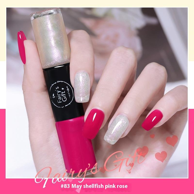 Dvoubarevný mastný lak na nehty, nepeče, neloupe se, rychleschnoucí flitry, dlouhotrvající, pro nehtové salony