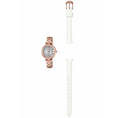 

Casio Sheen Solar Watch with Interchangeable Band, SHS-4502LTD-7AJR, Women s, Pink Gold