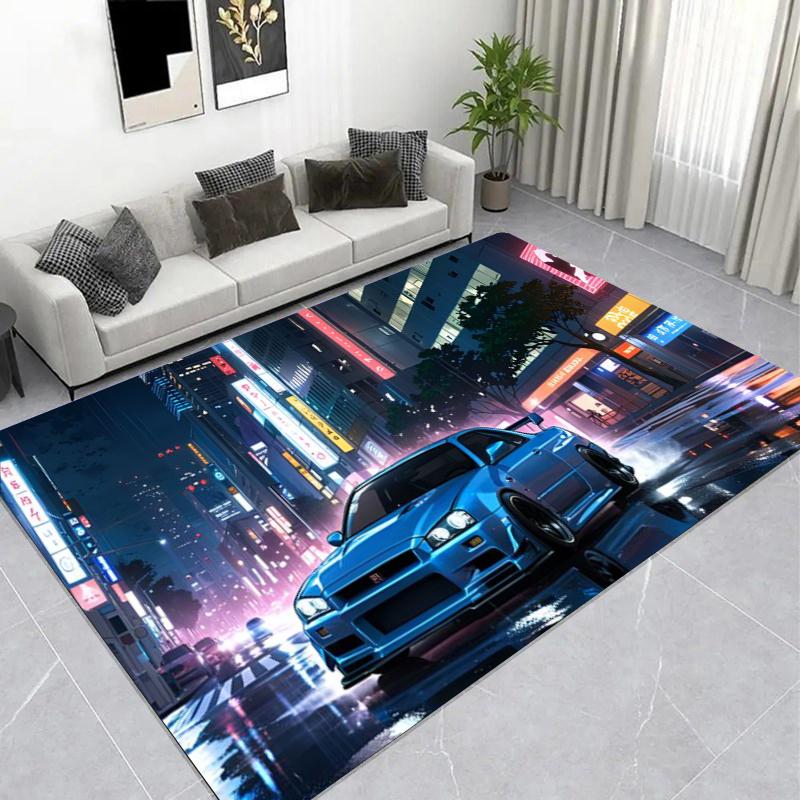 Off-Road SUV Adventure Printed Area Rug, Non-Slip Living Room Floor Mat Home Decor